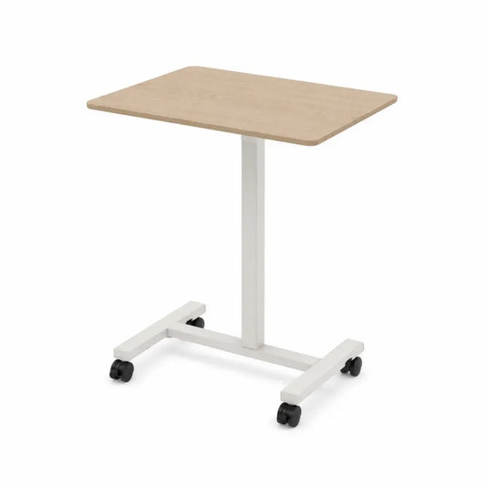 Mobiler Laptoptisch Schreibtisch auf Rollen rechteckig MDF Stahl Eiche Weiß Schwarz 60 x 40 x 75 cm